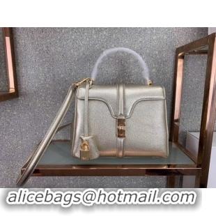 Best Price CELINE SMALL 16 BAG IN LAMINATED GRAINED CALFSKIN 188003 GOLD