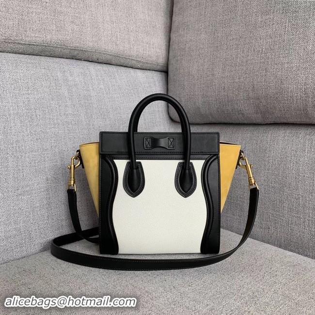 Popular Style CELINE NANO LUGGAGE BAG IN LAMINATED LAMBSKIN 189243-2