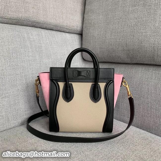 Unique Style CELINE NANO LUGGAGE BAG IN LAMINATED LAMBSKIN 189243-5