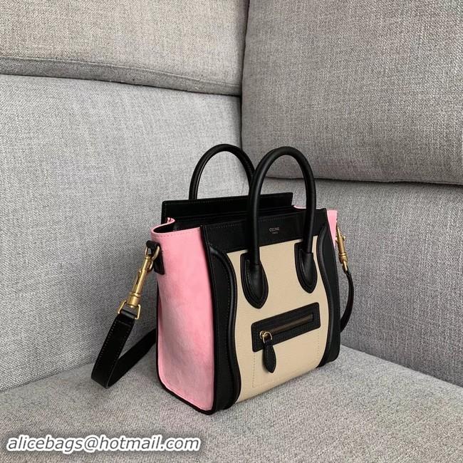 Unique Style CELINE NANO LUGGAGE BAG IN LAMINATED LAMBSKIN 189243-5