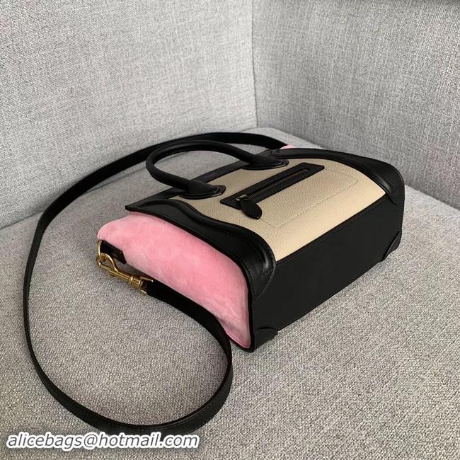 Unique Style CELINE NANO LUGGAGE BAG IN LAMINATED LAMBSKIN 189243-5