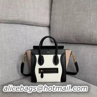 Classic CELINE NANO LUGGAGE BAG IN LAMINATED LAMBSKIN 189243-6