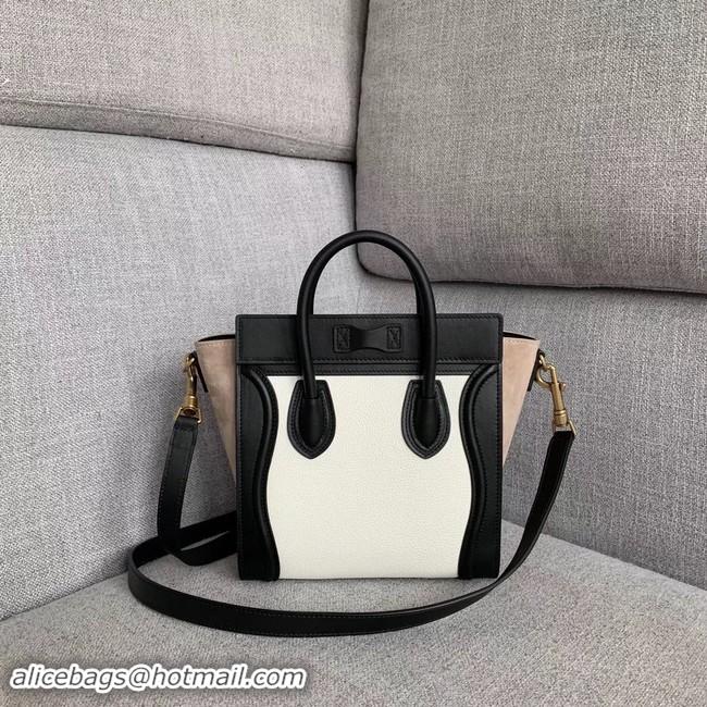 Classic CELINE NANO LUGGAGE BAG IN LAMINATED LAMBSKIN 189243-6