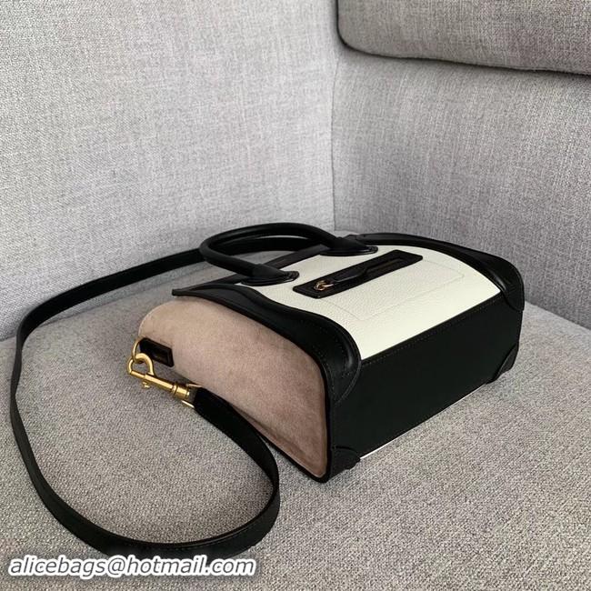 Classic CELINE NANO LUGGAGE BAG IN LAMINATED LAMBSKIN 189243-6