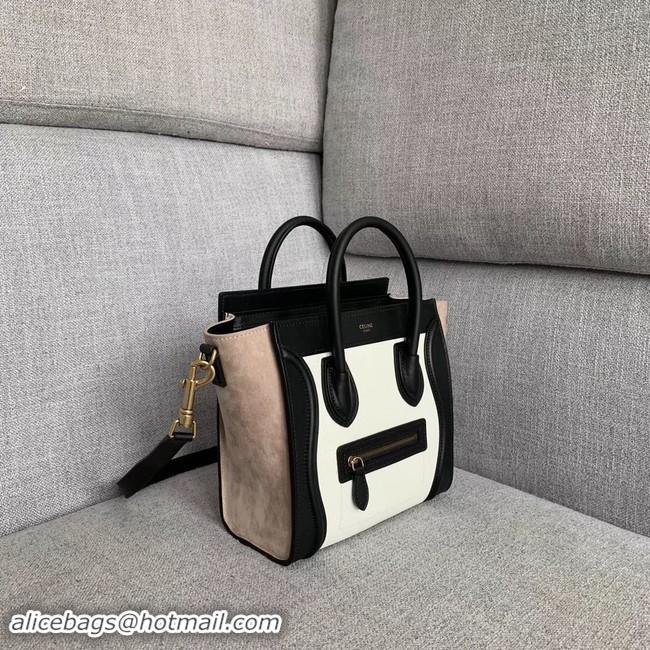 Classic CELINE NANO LUGGAGE BAG IN LAMINATED LAMBSKIN 189243-6