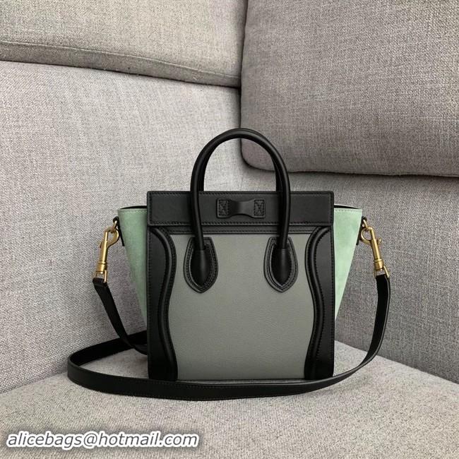 Good Quality CELINE NANO LUGGAGE BAG IN LAMINATED LAMBSKIN 189243-7