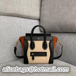 Discount CELINE NANO LUGGAGE BAG IN LAMINATED LAMBSKIN 189243-8