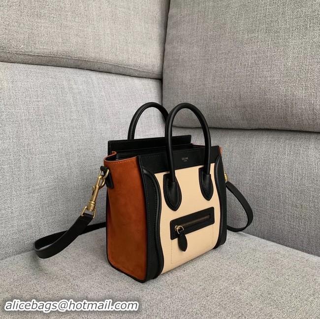 Discount CELINE NANO LUGGAGE BAG IN LAMINATED LAMBSKIN 189243-8