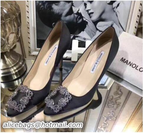 Original Cheap Manolo Blahnik Ballerina Satin Canvas MB0887 Black