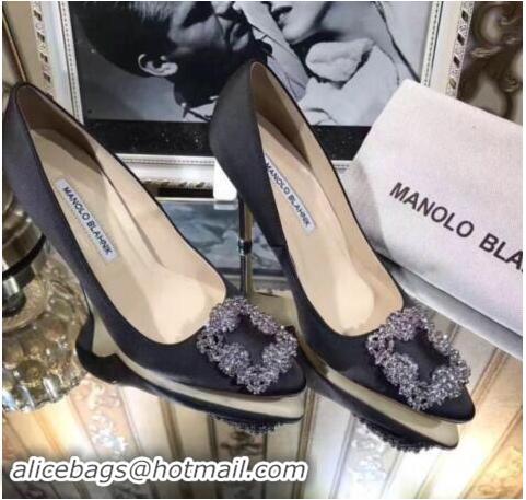 Original Cheap Manolo Blahnik Ballerina Satin Canvas MB0887 Black