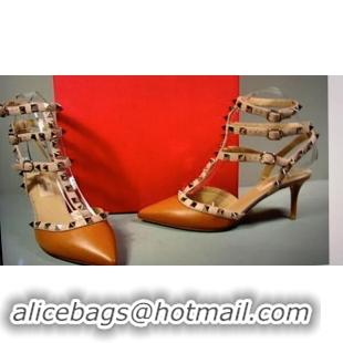 Popular Style Valentino Sandals Shoes V86498 Camel