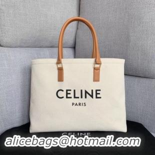 Luxury Celine VERTICAL CABAS CELINE IN CANVAS WITH CELINE PRINT AND CALFSKIN 190062