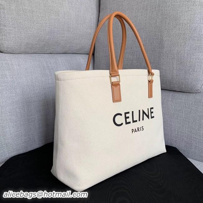 Luxury Celine VERTICAL CABAS CELINE IN CANVAS WITH CELINE PRINT AND CALFSKIN 190062