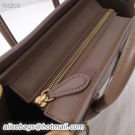 Classic Hot CELINE NANO LUGGAGE BAG IN LAMINATED LAMBSKIN 189244-1