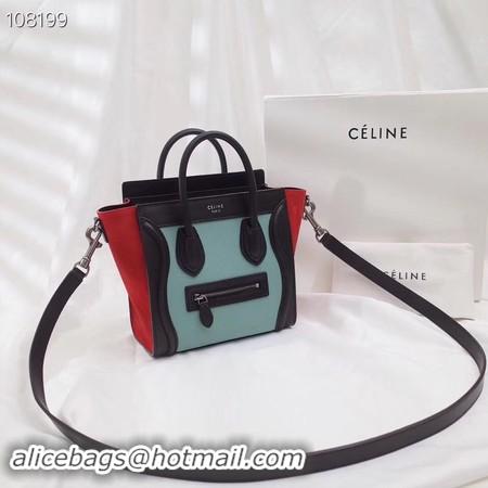 Charming CELINE NANO LUGGAGE BAG IN LAMINATED LAMBSKIN 189244-3