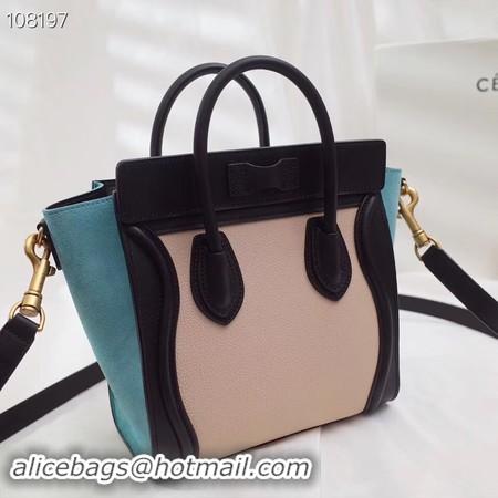 Best Quality CELINE NANO LUGGAGE BAG IN LAMINATED LAMBSKIN 189244-4