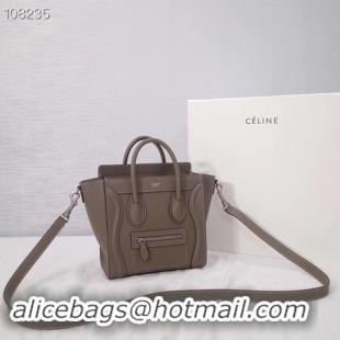 Luxurious CELINE NANO LUGGAGE BAG IN LAMINATED LAMBSKIN 189244-6