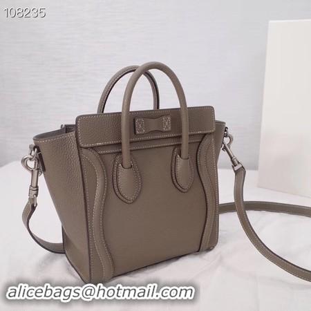 Luxurious CELINE NANO LUGGAGE BAG IN LAMINATED LAMBSKIN 189244-6