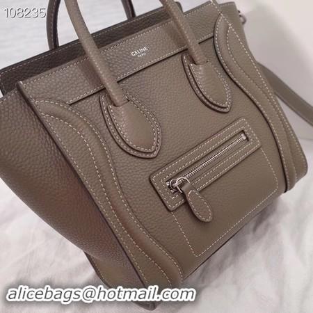 Luxurious CELINE NANO LUGGAGE BAG IN LAMINATED LAMBSKIN 189244-6