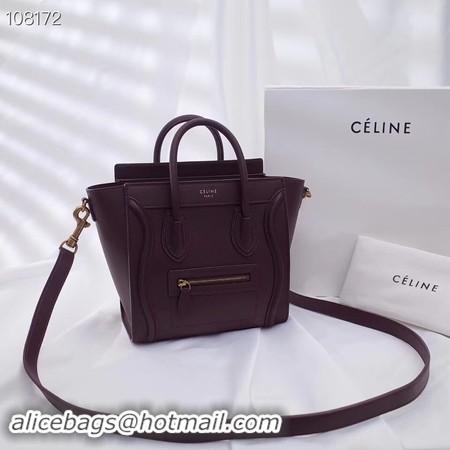 Promotional CELINE NANO LUGGAGE BAG IN LAMINATED LAMBSKIN 189244-10