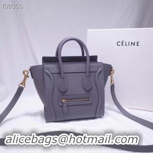 Top Quality CELINE NANO LUGGAGE BAG IN LAMINATED LAMBSKIN 189244-13