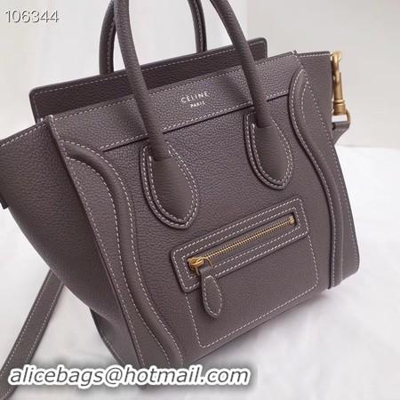 Luxury Hot CELINE NANO LUGGAGE BAG IN LAMINATED LAMBSKIN 189244-14