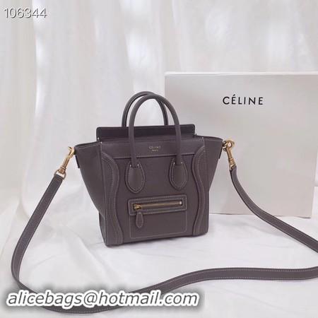 Luxury Hot CELINE NANO LUGGAGE BAG IN LAMINATED LAMBSKIN 189244-14