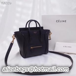 Classic Hot CELINE NANO LUGGAGE BAG IN LAMINATED LAMBSKIN 189244-15