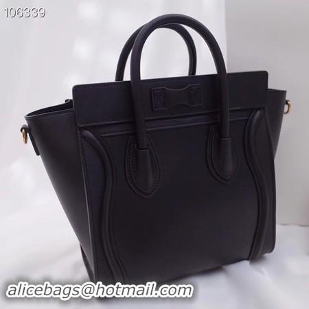 Classic Hot CELINE NANO LUGGAGE BAG IN LAMINATED LAMBSKIN 189244-15