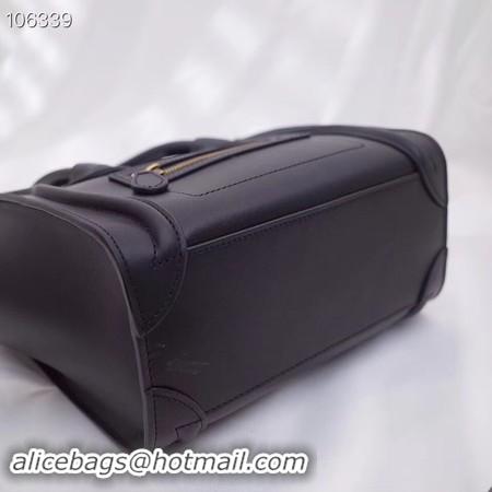 Classic Hot CELINE NANO LUGGAGE BAG IN LAMINATED LAMBSKIN 189244-15