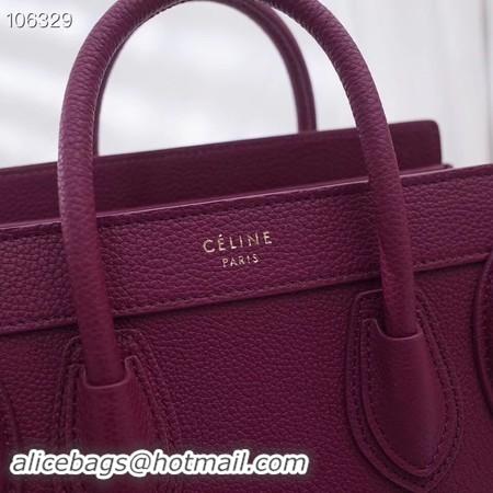 Discount Classic CELINE NANO LUGGAGE BAG IN LAMINATED LAMBSKIN 189244-18