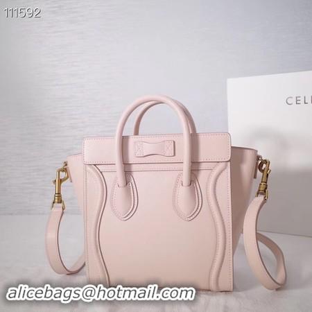 Practical CELINE NANO LUGGAGE BAG IN LAMINATED LAMBSKIN 189244-22