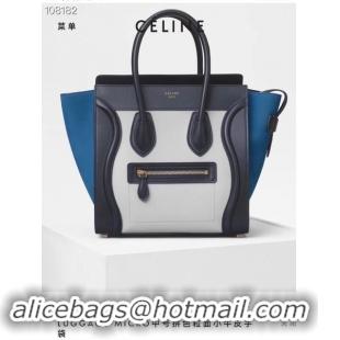 Fashion CELINE MICRO LUGGAGE HANDBAG IN LAMINATED LAMBSKIN 167793-3