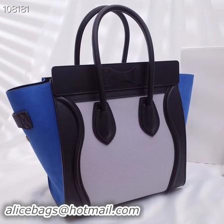 Fashion CELINE MICRO LUGGAGE HANDBAG IN LAMINATED LAMBSKIN 167793-3