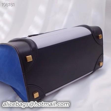 Fashion CELINE MICRO LUGGAGE HANDBAG IN LAMINATED LAMBSKIN 167793-3