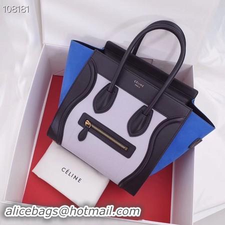 Fashion CELINE MICRO LUGGAGE HANDBAG IN LAMINATED LAMBSKIN 167793-3