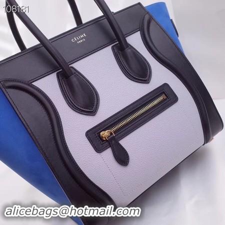 Fashion CELINE MICRO LUGGAGE HANDBAG IN LAMINATED LAMBSKIN 167793-3