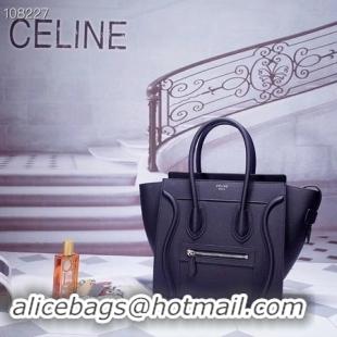 Fashion CELINE MICRO LUGGAGE HANDBAG IN LAMINATED LAMBSKIN 167793-7