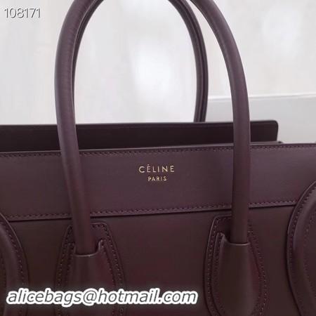 Stylish CELINE MICRO LUGGAGE HANDBAG IN LAMINATED LAMBSKIN 167793-9