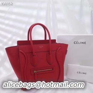 Fashion CELINE MICRO LUGGAGE HANDBAG IN LAMINATED LAMBSKIN 167793-11