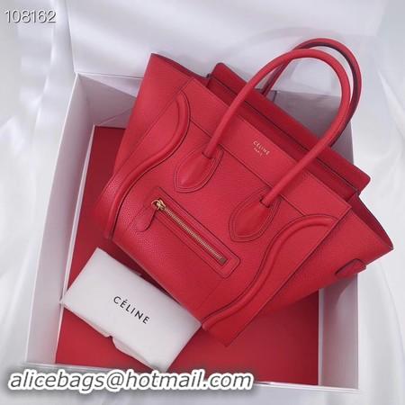 Fashion CELINE MICRO LUGGAGE HANDBAG IN LAMINATED LAMBSKIN 167793-11