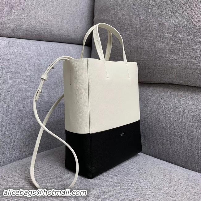 Cheap Price Celine Original Leather CABAS Bag 189813 White&Black