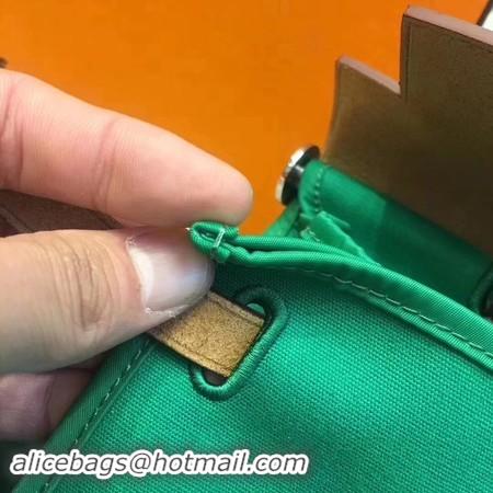 Fashion Hermes Herbag 31CM Original Canvas Leather & Calfskin 45987 Green&Apricot