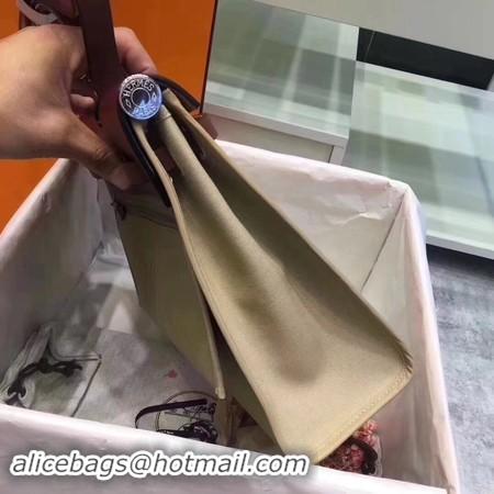 Trendy Design Hermes Herbag 31CM Original Canvas Leather & Calfskin 45987 Offwhite&Wine