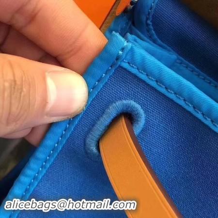 Top Design Hermes Herbag 31CM Original Canvas Leather & Calfskin 45987 Blue&Apricot