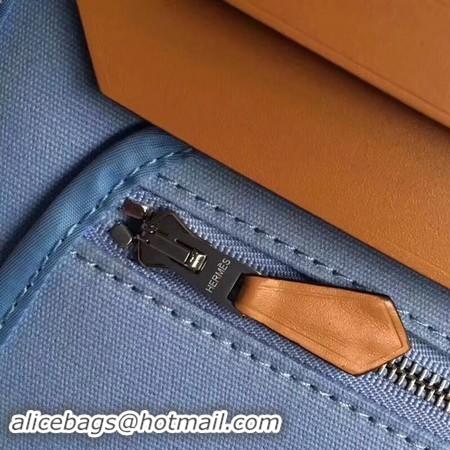 Good Taste Hermes Herbag 31CM Original Canvas Leather & Calfskin 45987 Skyblue&Brown