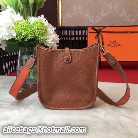 Unique Style Hermes Evelyne mini 17cm Messenger Bag Original Calf Leather H1187 Light tan