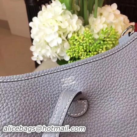 Discount Hermes Evelyne mini 17cm Messenger Bag Original Calf Leather H1187 Sky blue