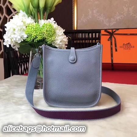 Discount Hermes Evelyne mini 17cm Messenger Bag Original Calf Leather H1187 Sky blue