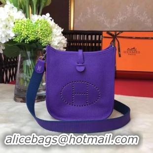 Top Design Hermes Evelyne mini 17cm Messenger Bag Original Calf Leather H1187 purple